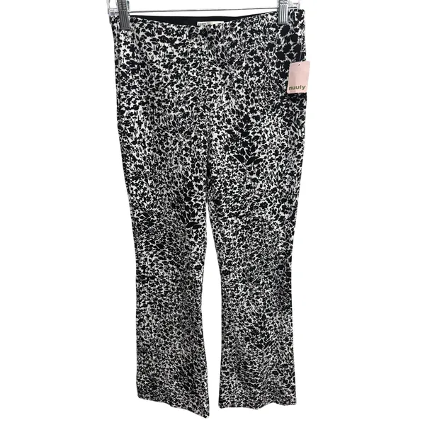 Maeve The Margot Kick Flare Cropped Pants Women’s X-Small Black White Floral - Image 2