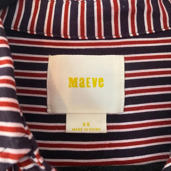 Maeve by Anthropologie Adelaide Poplin Striped Button Down Shirt Women's size XS - Image 3