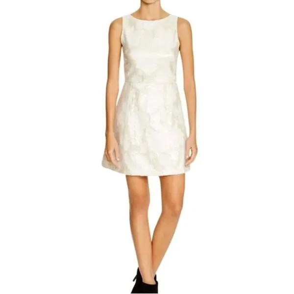 Alice and Olivia Mea Lantern Ivory Sparkling Party Dress - Image 4