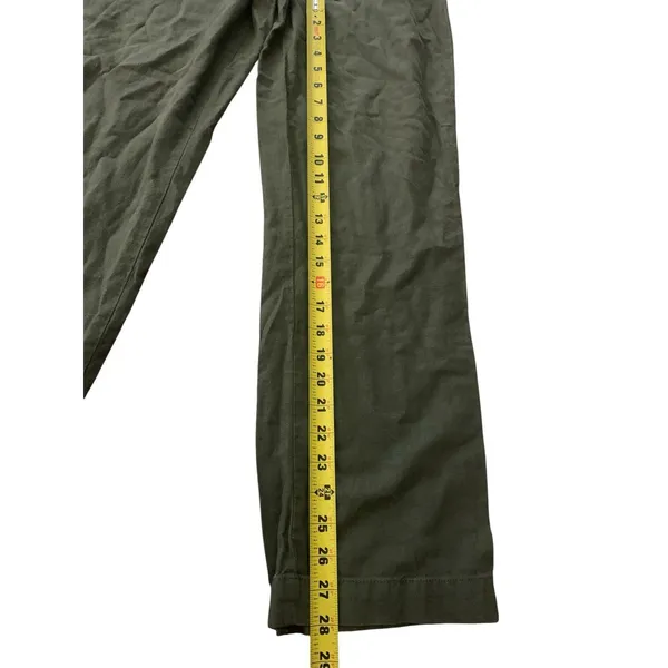 Ci Sono Wide Leg Pants Women Small Olive Linen‎ Blend Paperbag Waist LP42 Safari - Image 5
