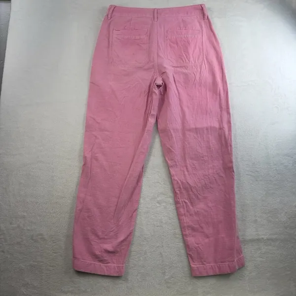 J. Crew Sz 4 Garment Dyed Foundry Pants Straight Leg Cotton Pink AP392 Woman's‎ - Image 14