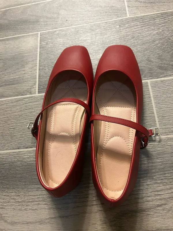 Red Mary Jane Flats Size 7 - Image 2