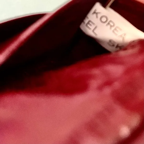 Vintage Eel Skin Burgundy Red Compact Kisslock Frame Wallet - Image 6