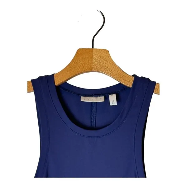 Leith Dress Women XS Blue Sleeveless‎ Crew Neck Racerback Midi Tank Athletic - Image 6