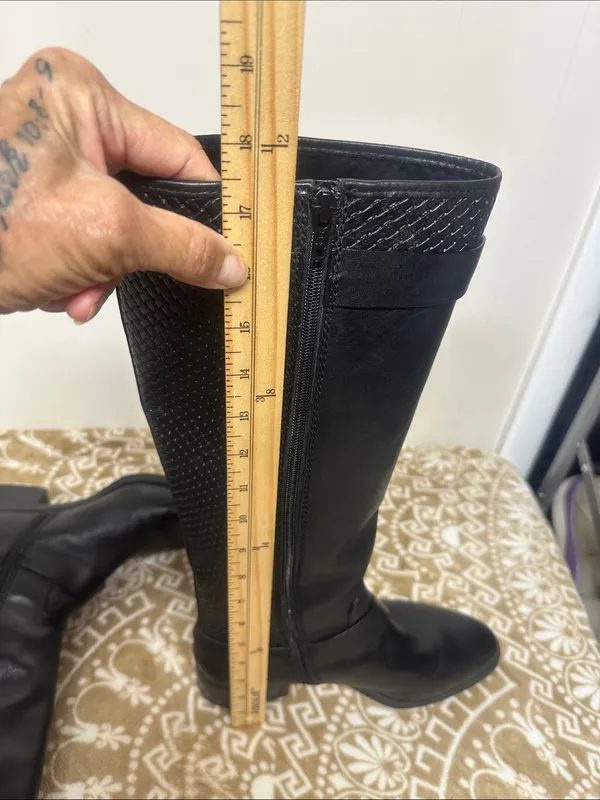 ANTONIO MELANI Black Leather Tall Riding Boots - Image 4