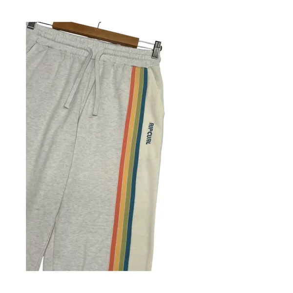 Rip Curl Surf Sweatpants Womens XS Gray Jogger Striped Logo Fleece Lounge Retro - Image 4