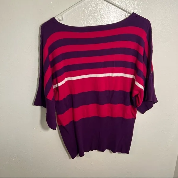 Cable & Gauge Womens Size Large Boatneck Dolman Sleeve Sweater Purple Pink Color - Image 6