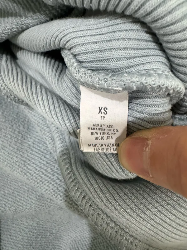 Aerie Oversized Slate Gray Blue Cozy Sweatshirt XS - Image 5