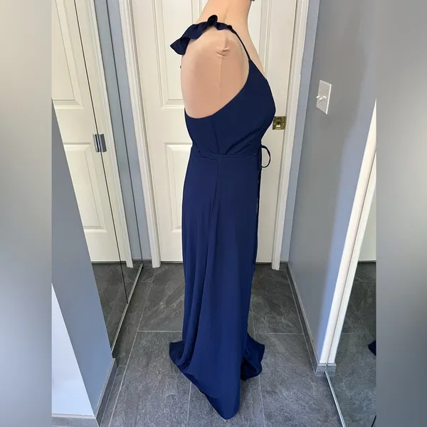 Lulus Here’s To Us Navy Wrap Maxi Dress‎ Bridesmaid Wedding - Image 6