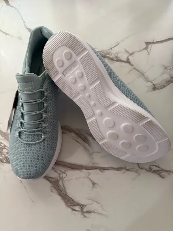 S Sport by Skechers Women’s Resse Slip-On Memory Foam Sneakers – Grey / Light Blue NWT - Image 2