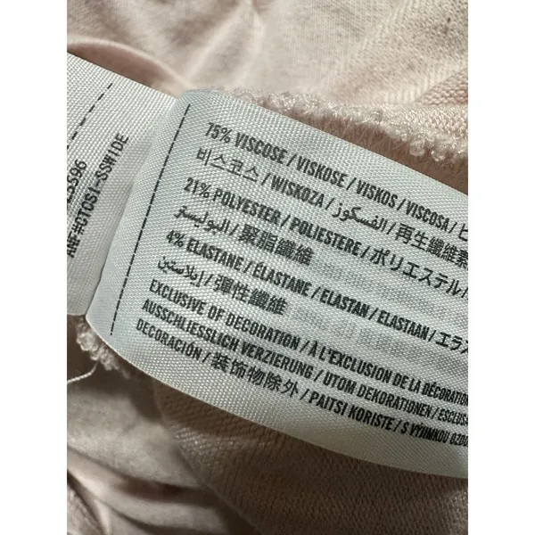 Hollister Cage Neck Long Sleeve‎ Ribbed Top - Soft Pink/Nude - Size M - Image 5