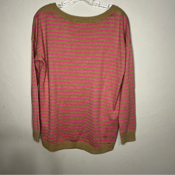 GAP Pink/Tan Bella Circle H Novelty Striped Sweater‎ - Image 9