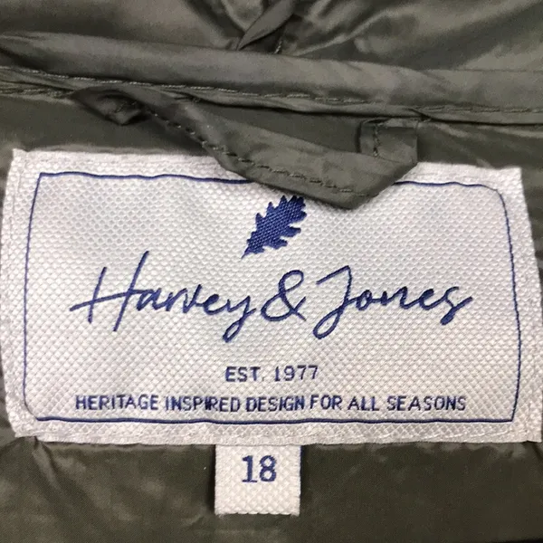 Harvey & Jones Women's Olive Green Nylon Long Line Hooded Puffer Coat - Image 12