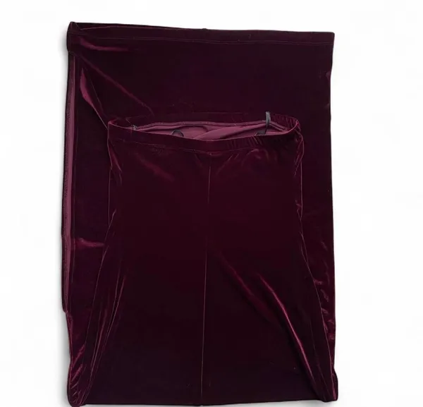 City Triangles velvet burgundy maxi dress with leg slit - Image 6
