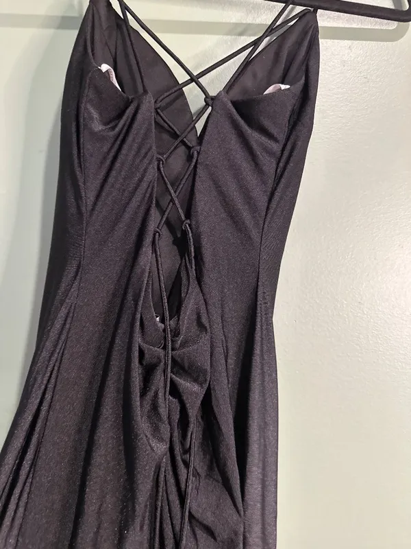 Amarra Black Maxi Dress Women 2 Dark Fairy Goth Whimsigoth Lace Up Y2K - Image 3