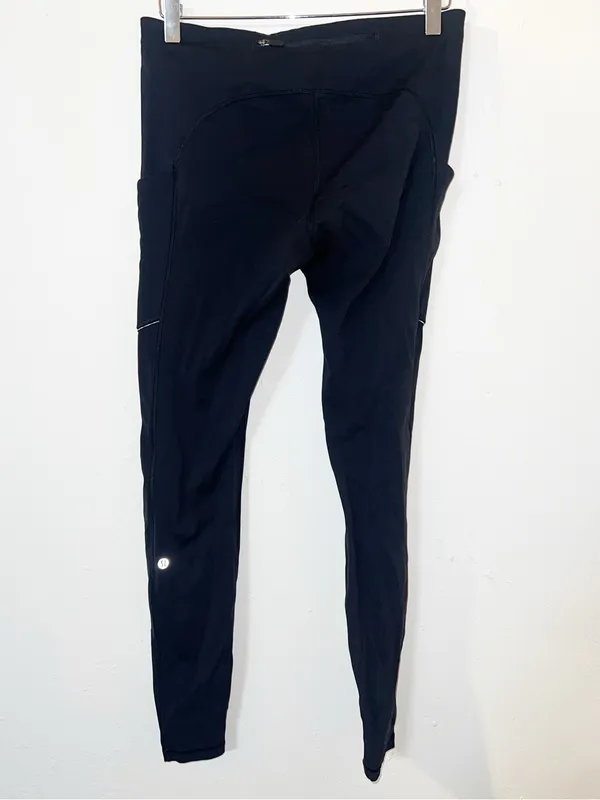 Lululemon Women’s Black Active Leggings with Side Pockets and Reflective Details - Image 6