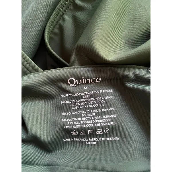 Quince Italian Plunge One-Piece Swimsuit Palm Green Size Medium NEW - Image 7