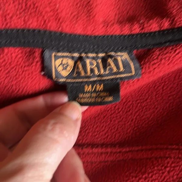 Ariat Black wind proof Fleece lined Athletic Jacket Size Medium - Image 9