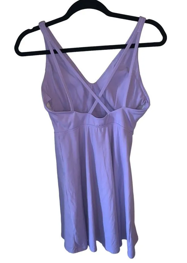 Unbranded purple athletic strappy cross back mini tennis dress - Image 5