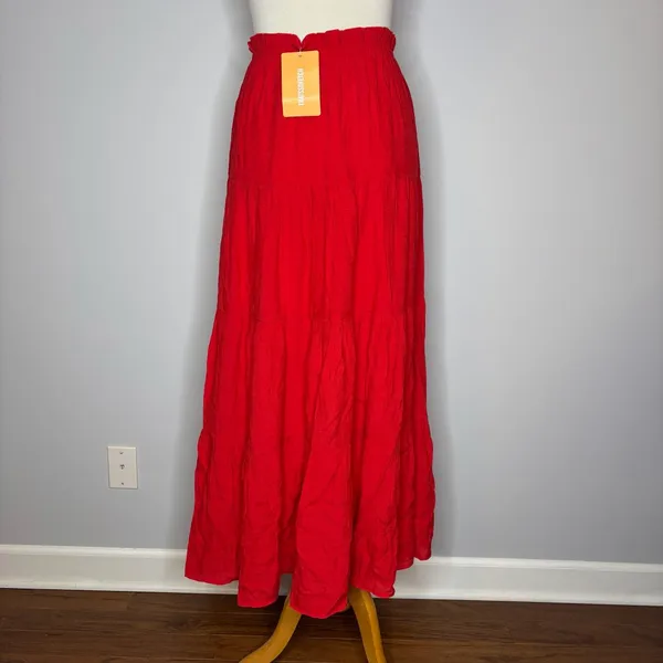 Thats So Fetch - Red Selina Maxi Skirt - Image 2