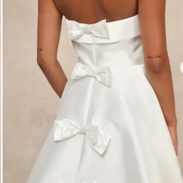 LULU's Wedding Bridal Elegant Sexy Chic Sophisticated Strapless Maxi Gown - Image 4