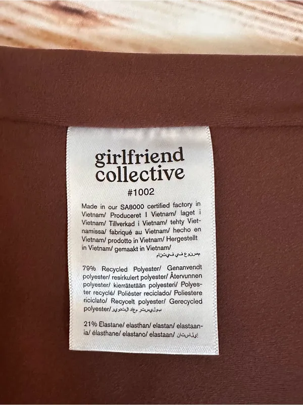 Girlfriend Collective Cafe Brown Paloma Racerback Sports Bra Style 1002 Sz M - Image 11
