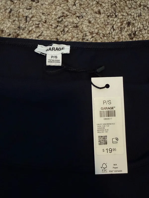 Garage navy tube top - Image 3