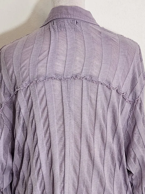 We The Free Light Purple Tonal Stripe Shirt Size Small - Image 5