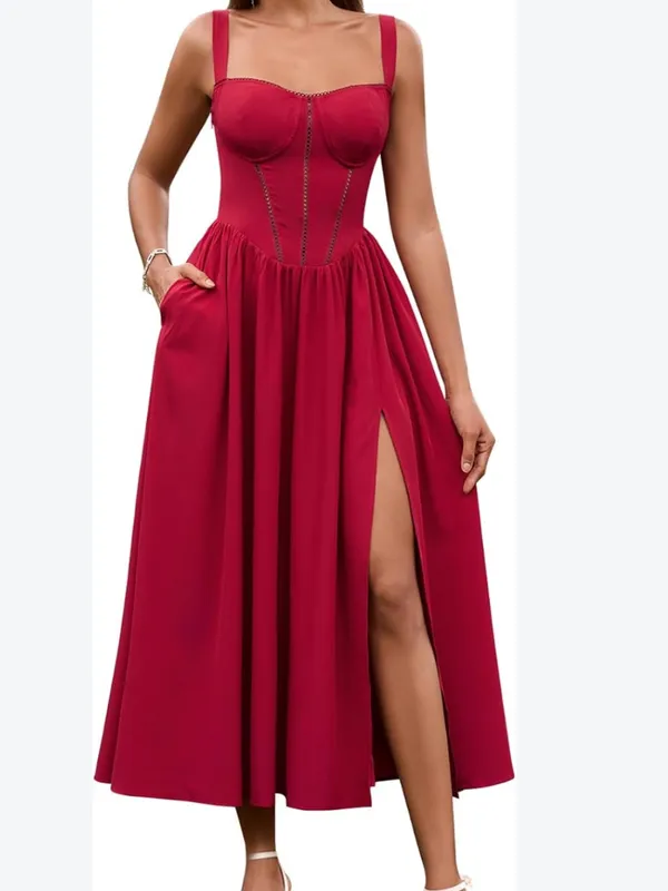 KUTUMAI Summer Floral Corset Midi Dress - Image 2