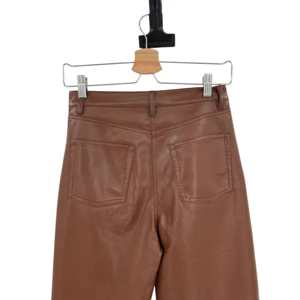 Aritzia Wilfred Melina Pants Vegan Faux Leather High Waist Brown Size‎ 4 - Image 10
