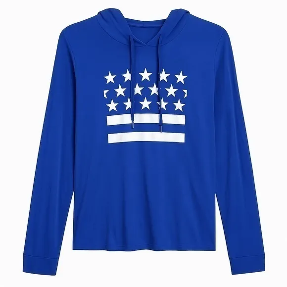 Under Armour Hoodie Sweatshirt Blue American Flag Athletic Womens Sz Medium - Image 2