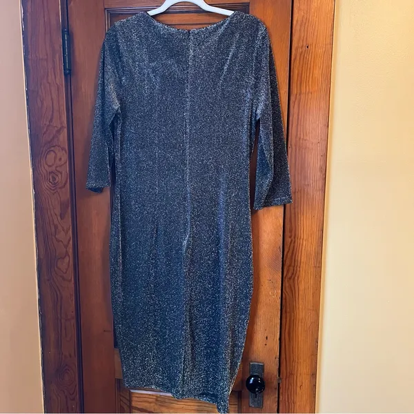Elegant Black & Silver Sparkly Dress - Image 6