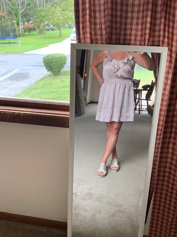 Semi-formal Mini Dress In Light Copper/beige A chiffon - Image 5