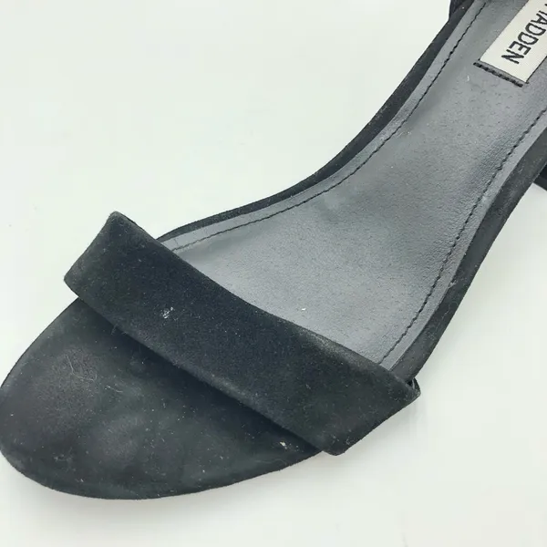 Steve Madden Irenee Black Suede Ankle Strap Block Heel Size 10 - Image 7