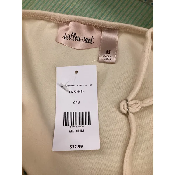 Willow + Root Cream Shaggy Faux Fur Cami Top T42774NBK Medium NEW - Image 3
