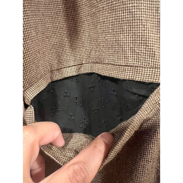 Boutique Brown Longline Duster Blazer Jacket Cotton Rayon Lagenlook Size Large - Image 5