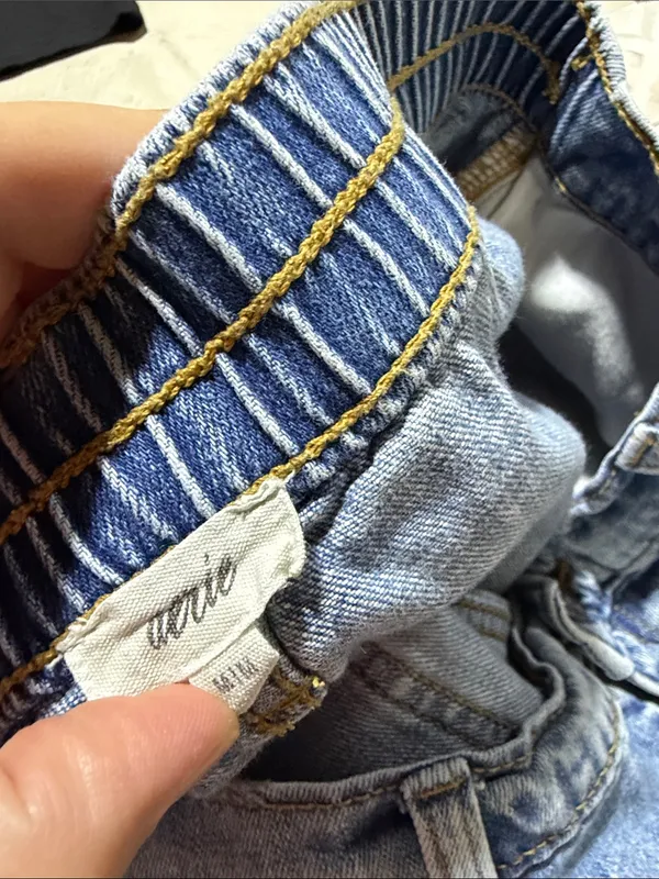Aerie Distressed Light Blue Denim Women’s Shorts medium - Image 4