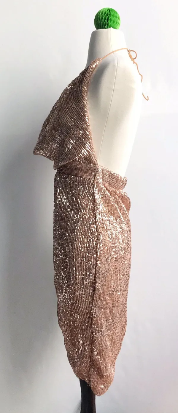 Rose gold sequin dress, size M Size M - Image 4