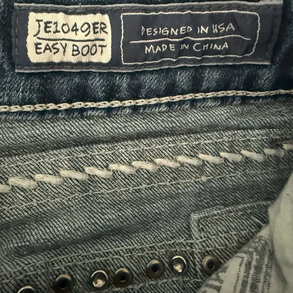 MISS ME Denim Easy Boot Thick Stitch Bling Studded Pockets Blue Jeans Size 29 - Image 10