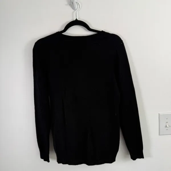 Charter Club Luxury 100% Cashmere Black Crew Sweater Capsole FLAW Womens Medium - Image 11