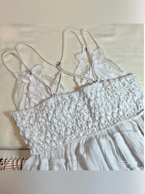 Free People FP One Adella Lace Cami White XS NWT Boho Bralette Tank Top $68 - Image 6