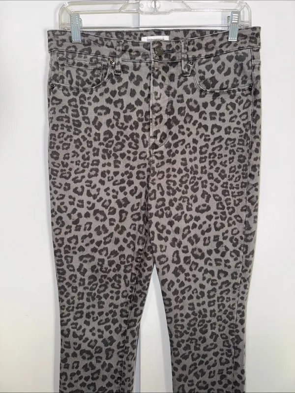 GOOD AMERICAN Good Legs Skinny Jeans Gray Animal Print Women’s 10 / 30 - Image 4