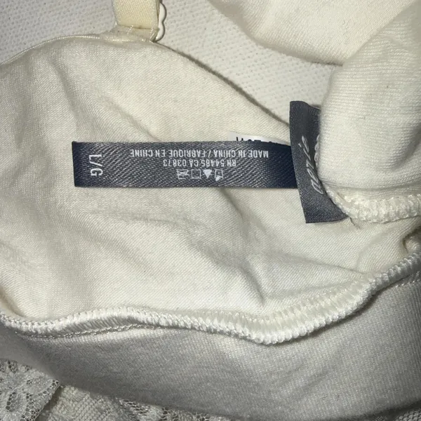 Aerie Bralette Pullover Wireless Lace Overlay Crop Top Bra Cream‎ Size Large - Image 6