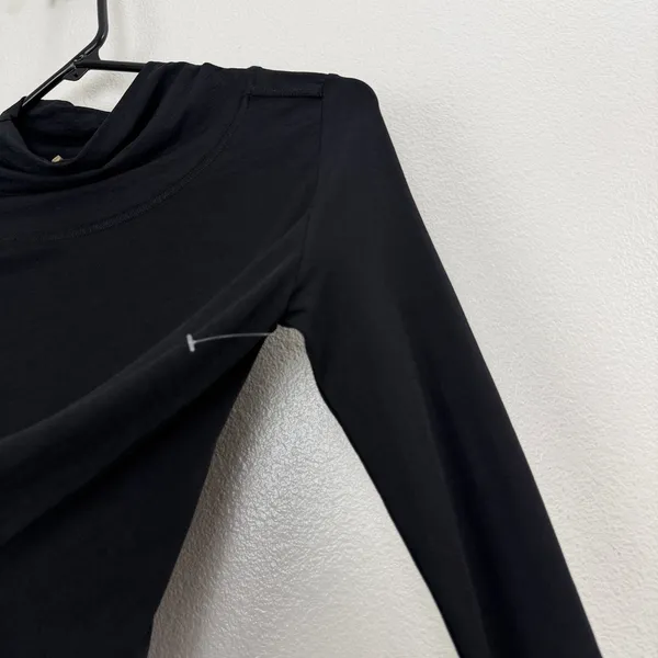 Free People Movement Top Womens XS Black Mock Neck Long Sleeve Thumbhole - Image 4