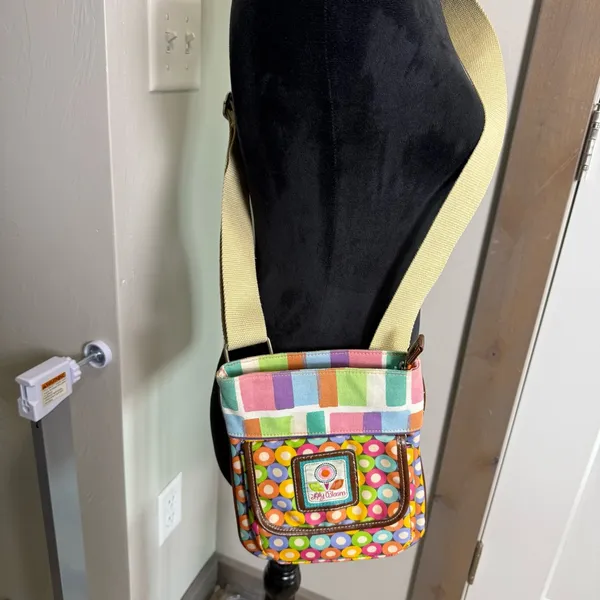Lily Bloom Crossbody Purse Shoulder Bag‎ Colorful Geometric Accent Flap Pocket - Image 6