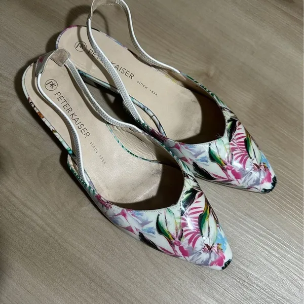 Peter Kaiser Slingback Flats Multicolor 6‎ Women Floral Pointed Toe Tropical - Image 6