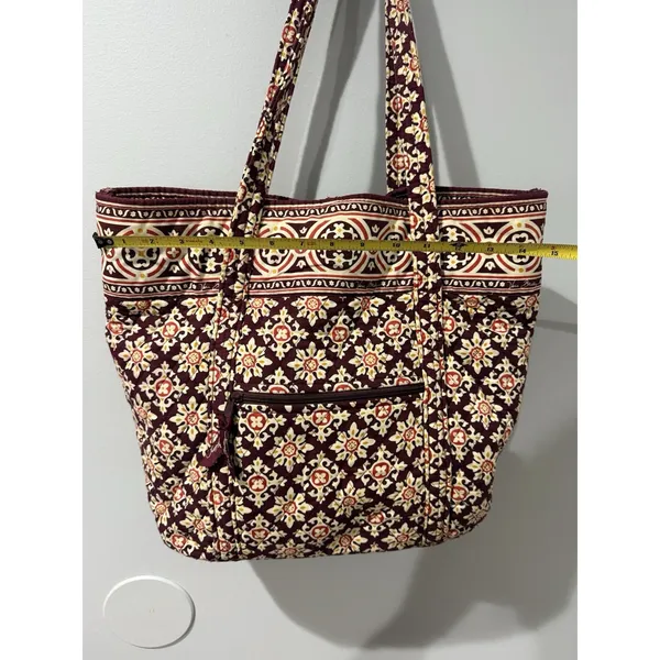 Vera Bradley Retired Medallion Shoulder Tote Burgundy Lunch Bag‎ Wristlet - Image 6