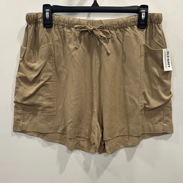Old Navy High Waisted Playa Shorts NEW Shore Enough Medium Tan 692778 - Image 2