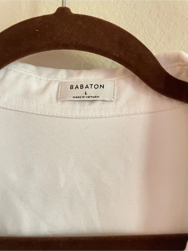 Aritzia Babaton Network Relaxed Drapey Twill Button Up Midi Dress Size L - Image 4