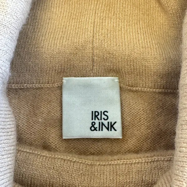 Iris & Ink 100% Cashmere Turtleneck Sweater Camel Tan‎ Women's Large Minimalist - Image 7
